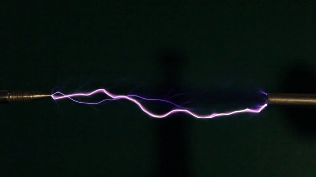 This Spark discharge created in the air. Is used to observe the phenomenon.
