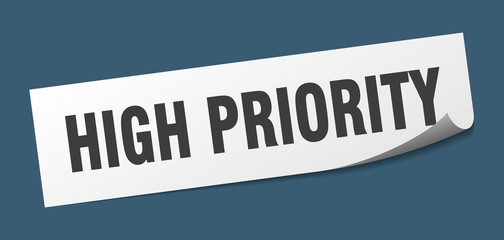 high priority sticker. high priority square sign. high priority. peeler