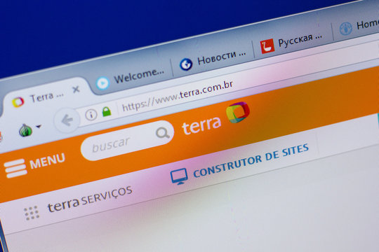 Ryazan, Russia - June 17, 2018: Homepage of Terra website on the display of PC, url - Terra.com.br.