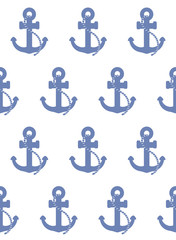Light blue anchor pattern. Nautical background seamless design.