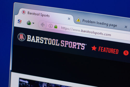 Ryazan, Russia - June 17, 2018: Homepage of BarstoolSports website on the display of PC, url - BarstoolSports.com.