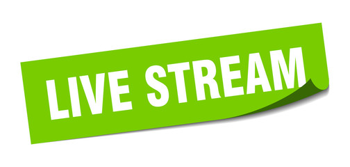 live stream sticker. live stream square sign. live stream. peeler