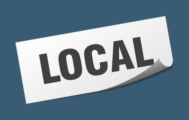 local sticker. local square sign. local. peeler