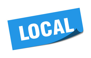local sticker. local square sign. local. peeler