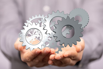 Gear With Success Concept digital.