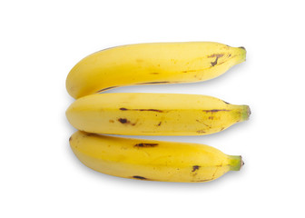 Organic bananas isolated on white background. This has clipping path.