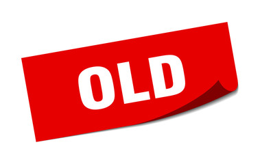 old sticker. old square sign. old. peeler