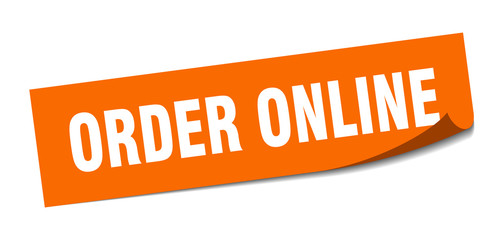 order online sticker. order online square sign. order online. peeler