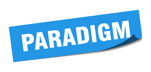 paradigm sticker. paradigm square sign. paradigm. peeler
