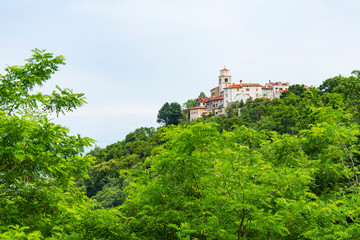 Fototapeta na wymiar view on green hills of Moscenicka in Croatia