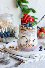 Chia Pudding with Homemade Granola and Fresh Berries