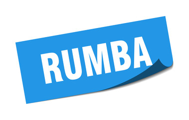 rumba sticker. rumba square sign. rumba. peeler