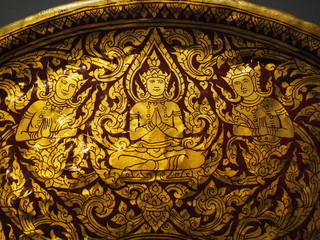 Bangkok, Thailand, January 23,2020:Thailand thai vintage pattern texture background at Galaxy museum