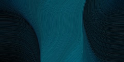background graphic with elegant curvy swirl waves background illustration with very dark blue, teal green and black color