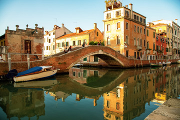 Very beautiful streets of Venice, canals of Venice.