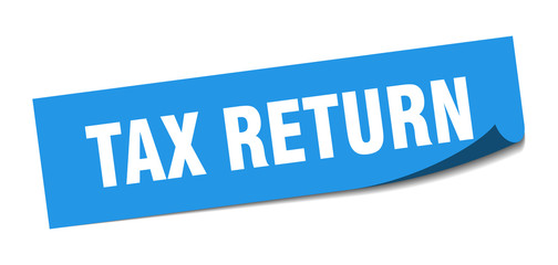 tax return sticker. tax return square sign. tax return. peeler