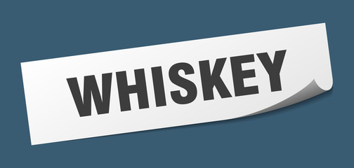 whiskey sticker. whiskey square sign. whiskey. peeler