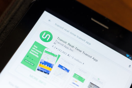 Ryazan, Russia - June 24, 2018: Transit Real Time Icon On The List Of Mobile Apps.