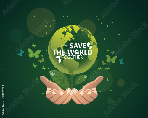 Environment Let S Save The World Together Wall Mural Wallpaper Murals Kowition