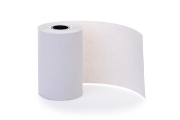 Roll of blank thermal paper for cash register machine