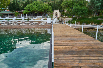 wooden pier in the hotel