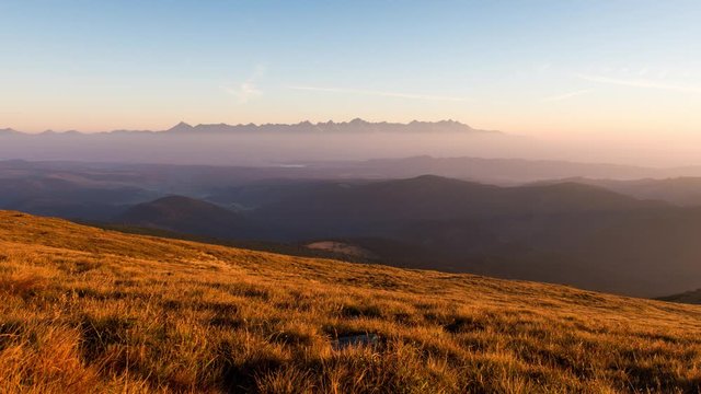 4K Time Lapse, High Tatras From Kralova Hola, Low Tatras, Slovakia