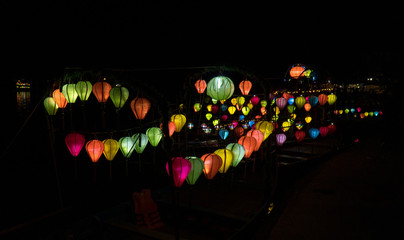 Lanterns on boats in Hoi An, Vietnam