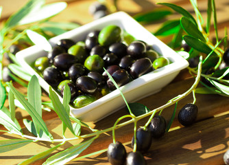 farm olives on table in olive garden