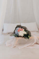 Beautiful spring bouquet with tender flowers