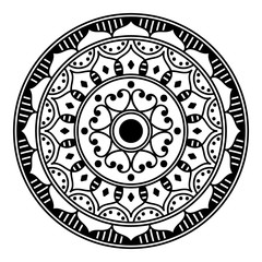 Circular pattern in form of mandala for coloring book, greeting card, phone case print. Anti-stress therapy pattern, coloring for adults. Hand drawn background, abstract round ornament.