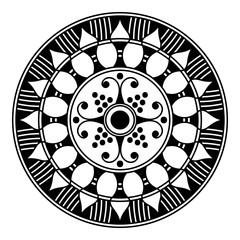 Fototapeta premium Circular pattern in form of mandala for coloring book, greeting card, phone case print. Anti-stress therapy pattern, coloring for adults. Hand drawn background, abstract round ornament.
