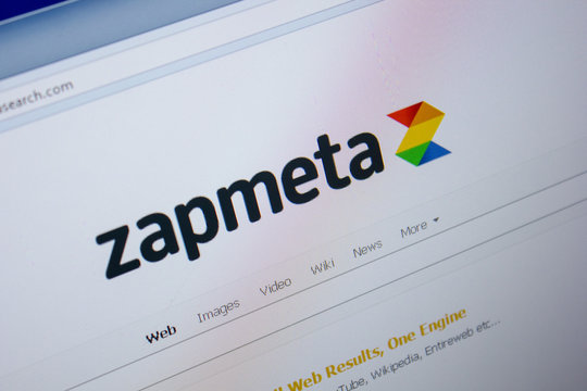 Ryazan, Russia - June 26, 2018: Homepage of ZapmetaSearch website on the display of PC. URL - ZapmetaSearch.com.