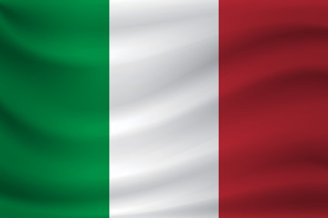 Waving flag of Italy. Vector illustration