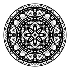 Mandala pattern black and white. Islam, Arabic, Pakistan, Moroccan, Turkish, Indian, Spain motifs