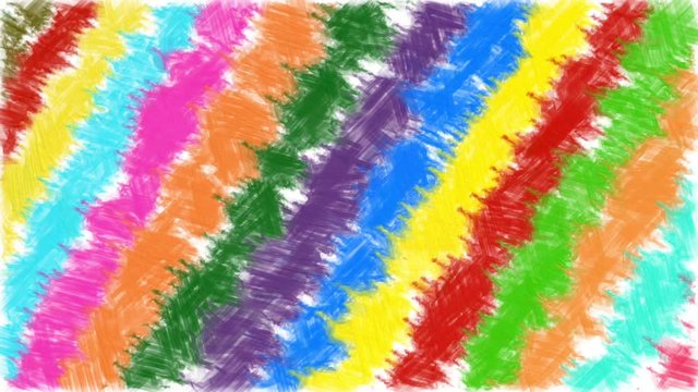 backdrop, background of abstract brush stroke texture pattern generating time lapse on digital painting illustration with color palette of multi color rainbow stripe