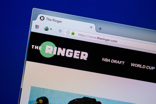 Ryazan, Russia - June 26, 2018: Homepage of theRinger website on the display of PC. URL - theRinger.com.
