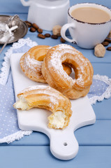 Bagel custard dough with white filling