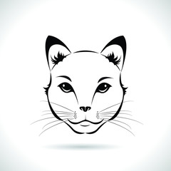 Vector of cat face design on white background, animal Easily editable vector illustration.