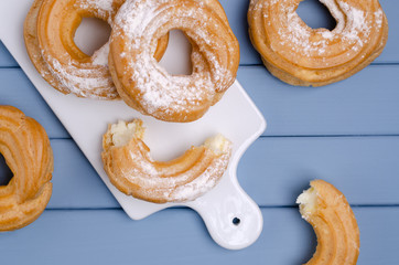 Bagel custard dough with white filling