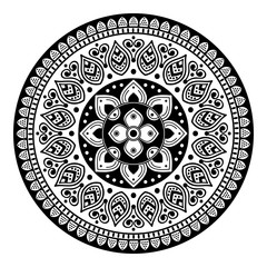 Mandala pattern black and white. Islam, Arabic, Pakistan, Moroccan, Turkish, Indian, Spain motifs