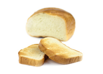 white bread,cut into chunks and roasted in the toaster.