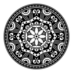 Mandala pattern black and white. Islam, Arabic, Pakistan, Moroccan, Turkish, Indian, Spain motifs