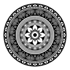 Mandala pattern black and white. Islam, Arabic, Pakistan, Moroccan, Turkish, Indian, Spain motifs