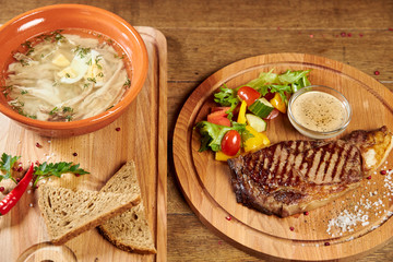 soup with bread