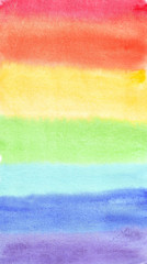 watercolor rainbow vertical banner. Bright colorful background.