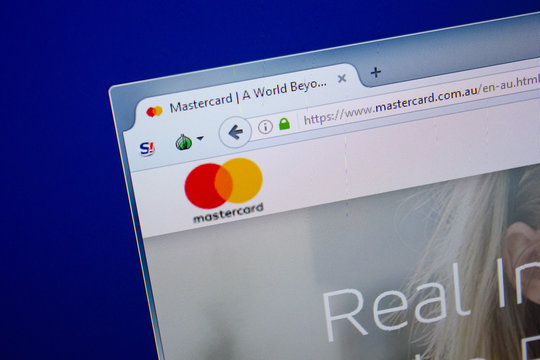 Ryazan, Russia - June 26, 2018: Homepage of Mastercard website on the display of PC. URL - Mastercard.com.au.