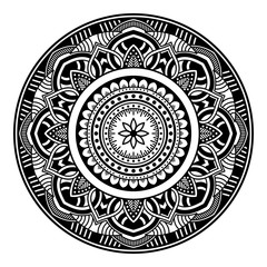 Mandala pattern black and white. Islam, Arabic, Pakistan, Moroccan, Turkish, Indian, Spain motifs