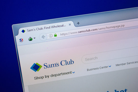 Ryazan, Russia - June 26, 2018: Homepage of SamsClub website on the display of PC. URL - SamsClub.com.