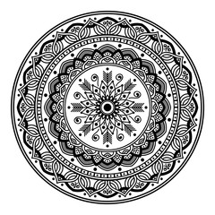 Mandala pattern black and white. Islam, Arabic, Pakistan, Moroccan, Turkish, Indian, Spain motifs