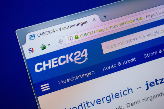 Ryazan, Russia - June 26, 2018: Homepage of Check24 website on the display of PC. URL - Check24.de.